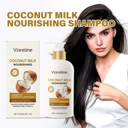 Coconut Milk Shampoo Gently Clean Hair Remove Dandruff Control Oil Reduce Hair Loss Stabilize Hair Roots Smooth Fluffy Shampoo