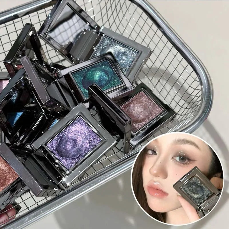 Diamond Monochrome Highlighter Eyeshadow Palette Chameleon Metallic Green Brighten Eye Shadow Fine Flash Eye Makeup Cosmetic