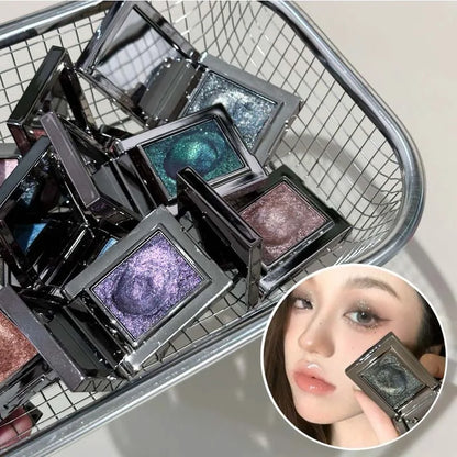 Diamond Monochrome Highlighter Eyeshadow Palette Chameleon Metallic Green Brighten Eye Shadow Fine Flash Eye Makeup Cosmetic