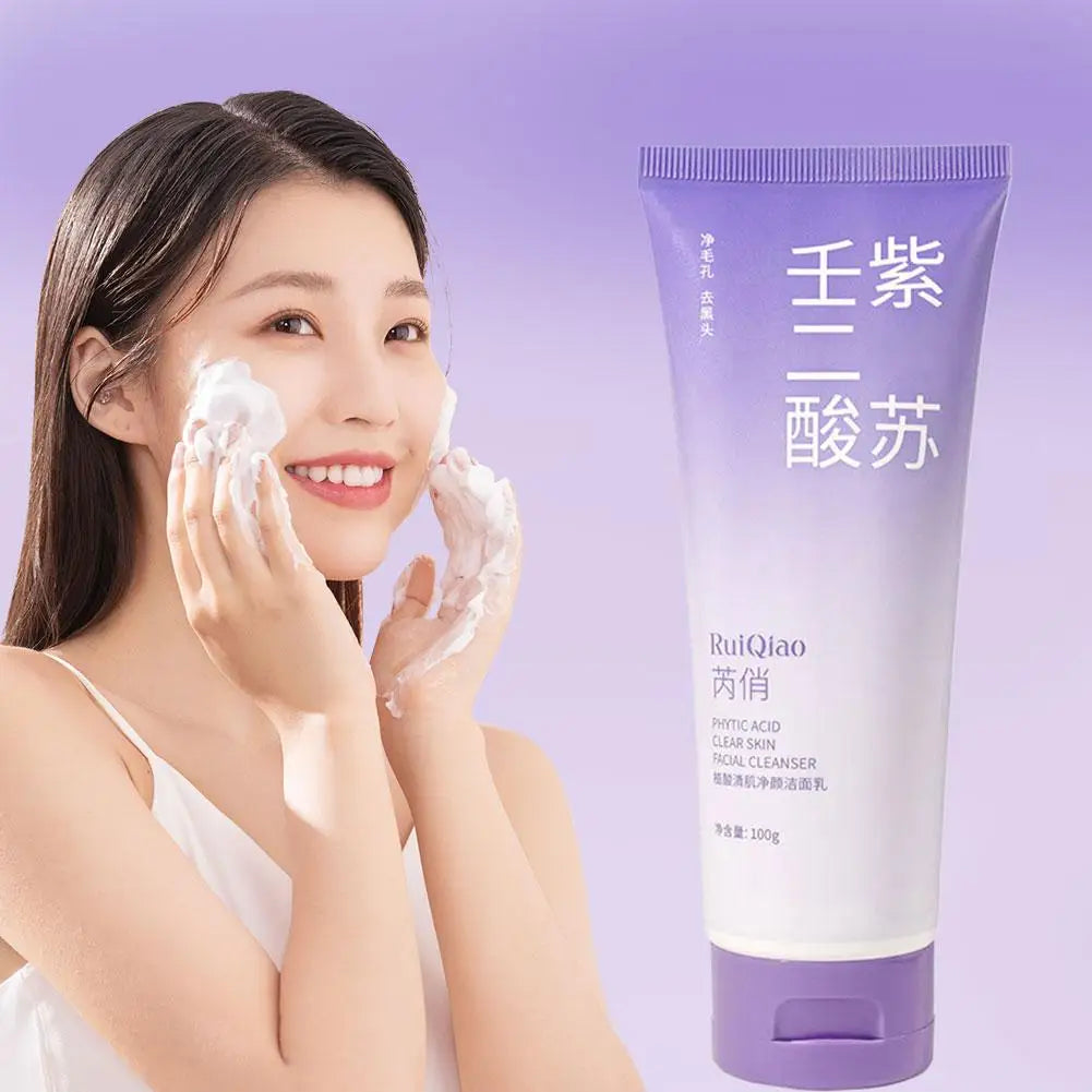 Perilla Essence Facial Cleanser Deep Cleaning Gentle Oil Control Refreshing Acne Removal Shrink Pores Cleanser Face Skin Care