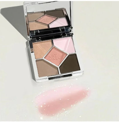 Eyeshadow Palette Blush Highlight Makeup Pearly Highgloss Shimmer Pink Brown Earth Color Fine Sequins Eye Shadow