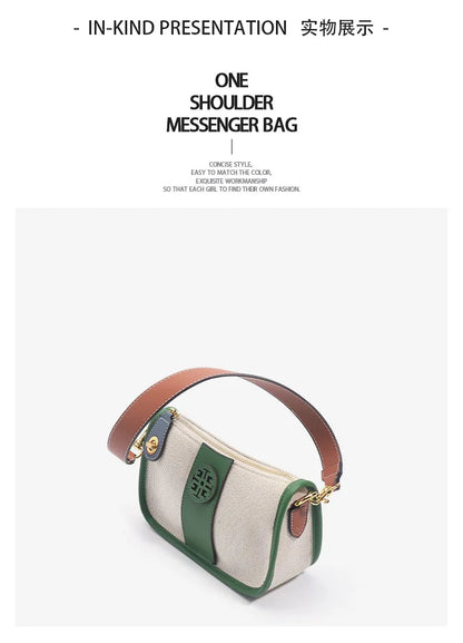 TB 2024 New Fashion Casual Armpit Bag Light Luxury Trendy Canvas Messenger BagShoulder Bag Womens Handbag