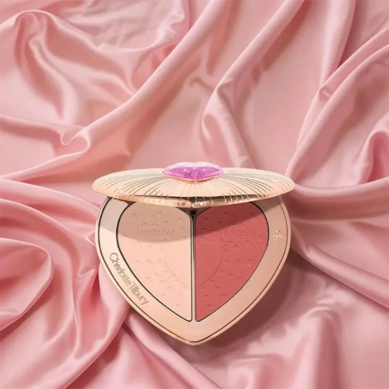 Charlotte Tilbury Heart Shape Double Splicing Two Colors Powder Blusher Powder Unique Design Makeup Products Star Powder Blusher