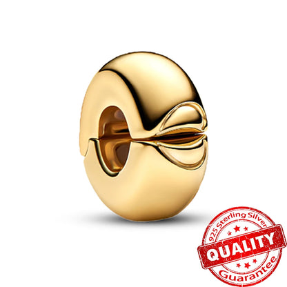 Gorgeous 925 Sterling Silver Stones & Enamel Clip Beads & Seahorse Dangle Charm Fits Bracelet For Women Gold Necklace Pendant