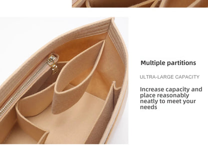 Purse Organizer insert for Handbags Base Shaper 3pc Set city33 Felt Organizer Insert Large Tote Bag Organizer with Zipper