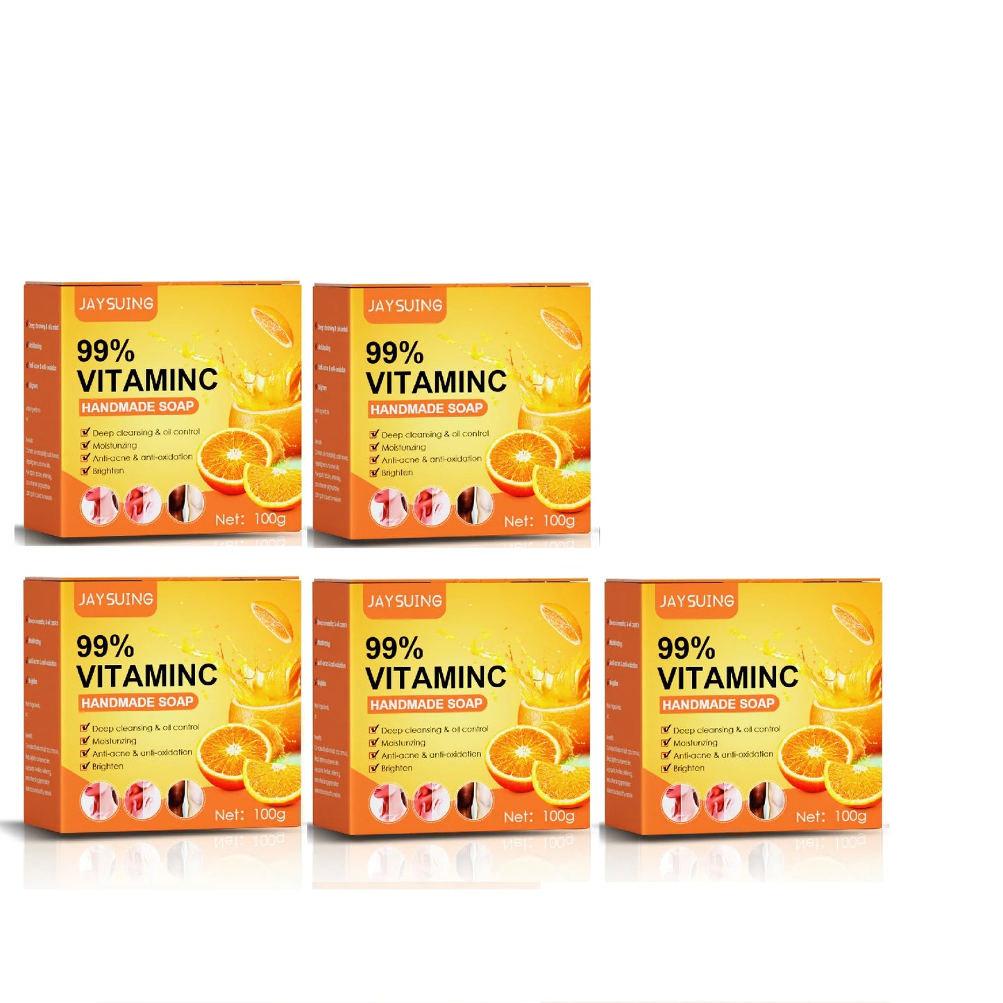 Vitamin C Handmade Soap Body Brightening Oil Control Smooth Soft Skin Moisturizing Exfoliating Anti Mite Facial Cleansing Soap