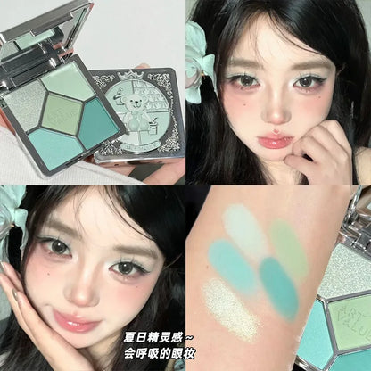 Eyeshadow Palette Blush Highlight Makeup Pearly Highgloss Shimmer Pink Brown Earth Color Fine Sequins Eye Shadow