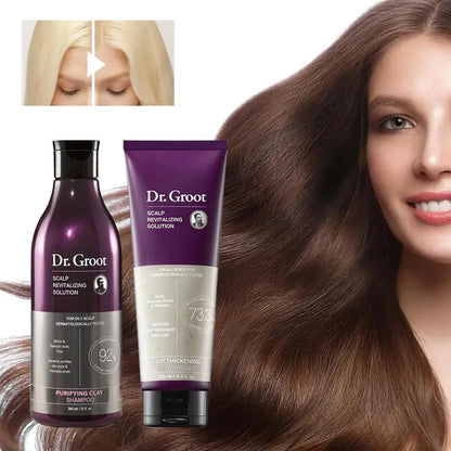 Dr. Groot 385ml Oil Control Fluffy Shampoo 250ml Smoothing Conditioner Moisturize Thickening Repair Damage Clean Scalp Hair Care