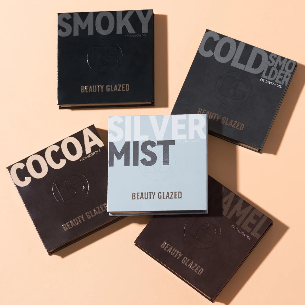 Beauty Glazed 9 Colors Eye Shadow Palette - Matte & Shimmer Pigmented Eyeshadow Discs Warm Earth Tones Makeup Powder for Eyes
