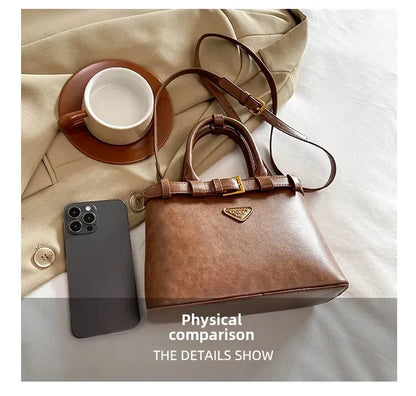 Fashionable Versatile Small Square Bag Women's Retro Crossbody Commuter Bag Ladies Handbag Soft Material Autumn Winter New Model