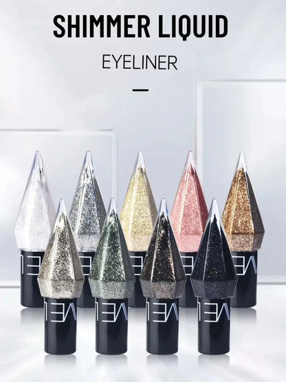 Diamond Sparkling Liquid Eyeliner Pearlescent color development quick dry waterproof not easily smudging liquid eyeliner