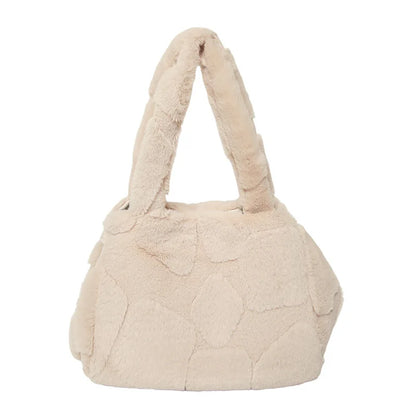 Faux Fur Tote Bag High Quality Plush Handbag Women Fall Winter Vintage Fashion Large Capacity Shoulder Bag