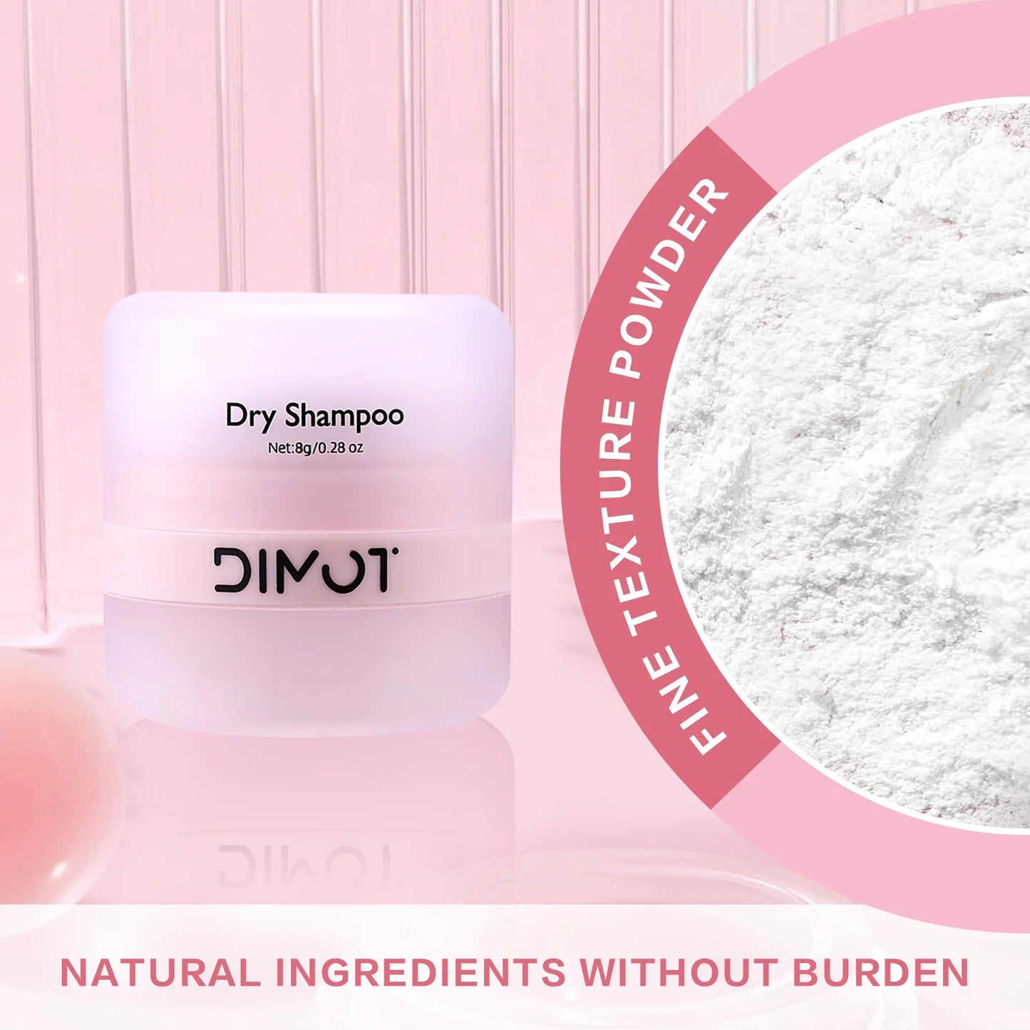 DIMOT 8g Natural Dry Shampoo Powder Instant Oil Absorbing Hair Fluffy Spray Travel Size Suitable for Busy Lifestyle | All Hairs