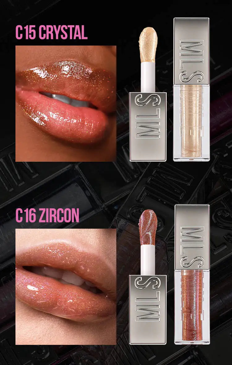 MLSMILE Women's Lipstick 6 Color Flash Lip Glaze Large Brush Head Design Moisten Lip Gloss 2025 New C48C03