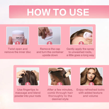 DIMOT 8g Natural Dry Shampoo Powder Instant Oil Absorbing Hair Fluffy Spray Travel Size Suitable for Busy Lifestyle | All Hairs