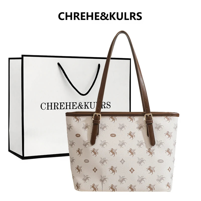 Popular and Versatile Leather Tote Bag with Large Capacity for Women 2024 New Fashion and Classic Computer Shoulder Handbag