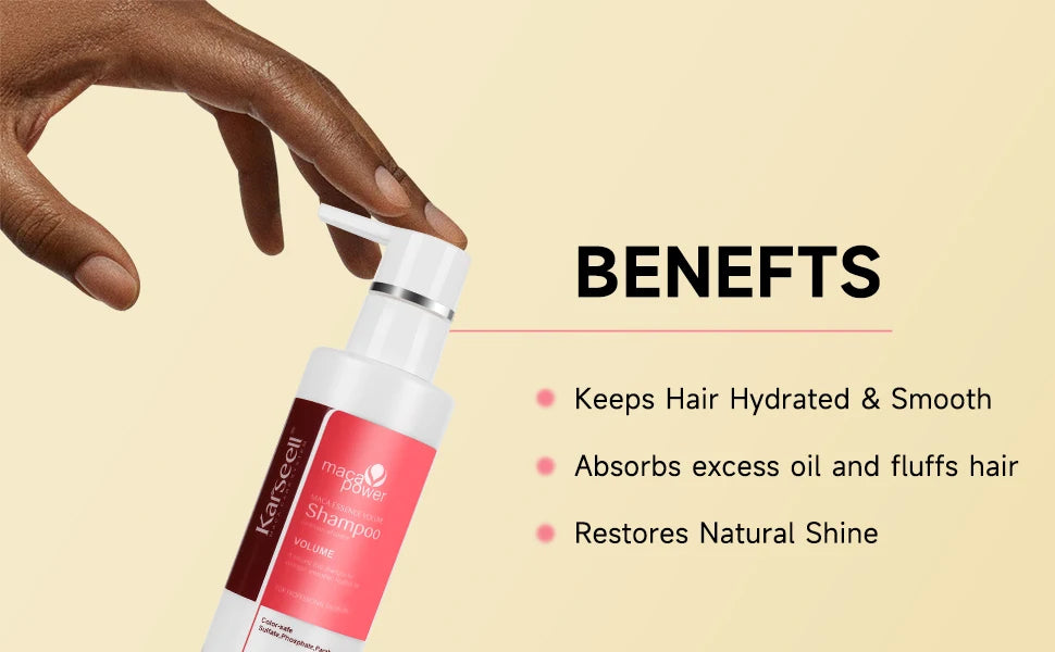 Original Karseell Volume Shampoo and Conditioner Argan Oil Moisturizing Smooth Leave in Cream Curl Defining Cream Hair Care Set