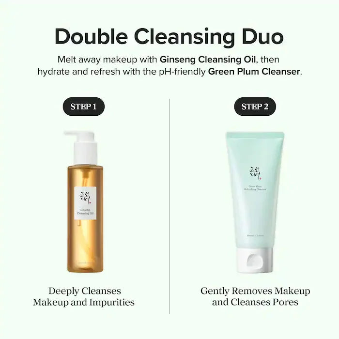 Korean Green Plum Refreshing Cleanser for Gentle Daily Wash Facial Foaming Cleanser Deeply Cleansing Oil Control Moisturizing