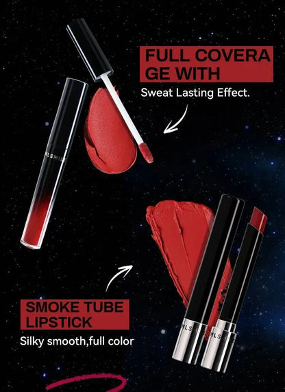 MLSMILE Makeup Set Holiday Gift Box 5pc/set Gloss Waterproof Moisturizing Long-lasting Liquid Lipstick Lip Liner New