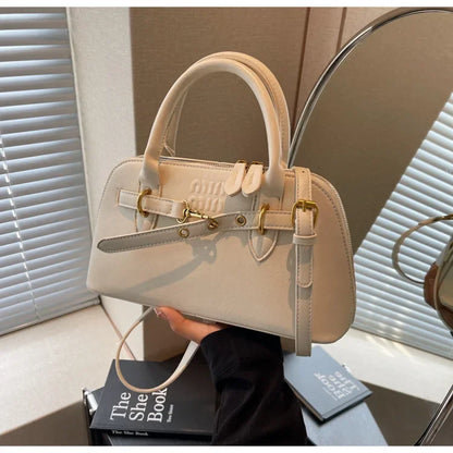 Fashionable Retro Shell Handbag Women's Crossbody Bag Versatile Autumn Winter Handbag Single Shoulder Bag with Zipper Closure