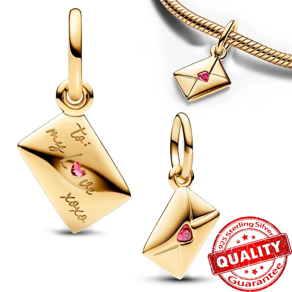 Gorgeous 925 Sterling Silver Stones & Enamel Clip Beads & Seahorse Dangle Charm Fits Bracelet For Women Gold Necklace Pendant