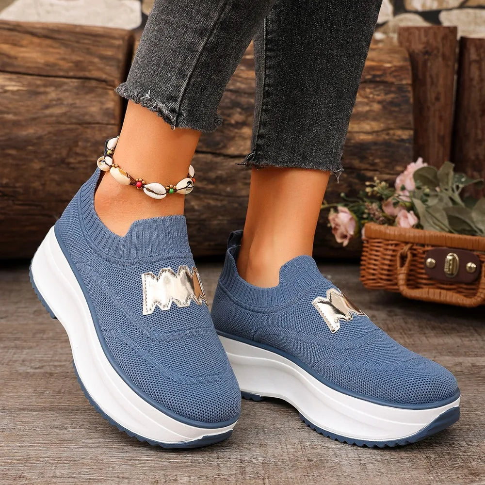 Women Platform Sneakers Casual Slip on Fashion Loafers Shoes Ladies Outdoor Breathable Tennis Sneakers Woman Zapatos De Mujer