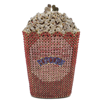 XIYUAN Popcorn Crystal Clutch Bags MINI Metal Box Minaudiere Purses Wedding Party Dinner Handbags Rhinestone Clutches Bags Gift