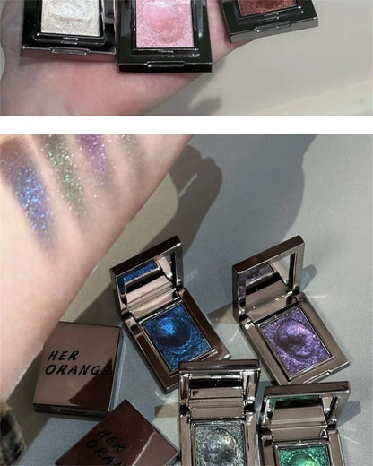 Diamond Monochrome Highlighter Eyeshadow Palette Chameleon Metallic Green Brighten Eye Shadow Fine Flash Eye Makeup Cosmetic