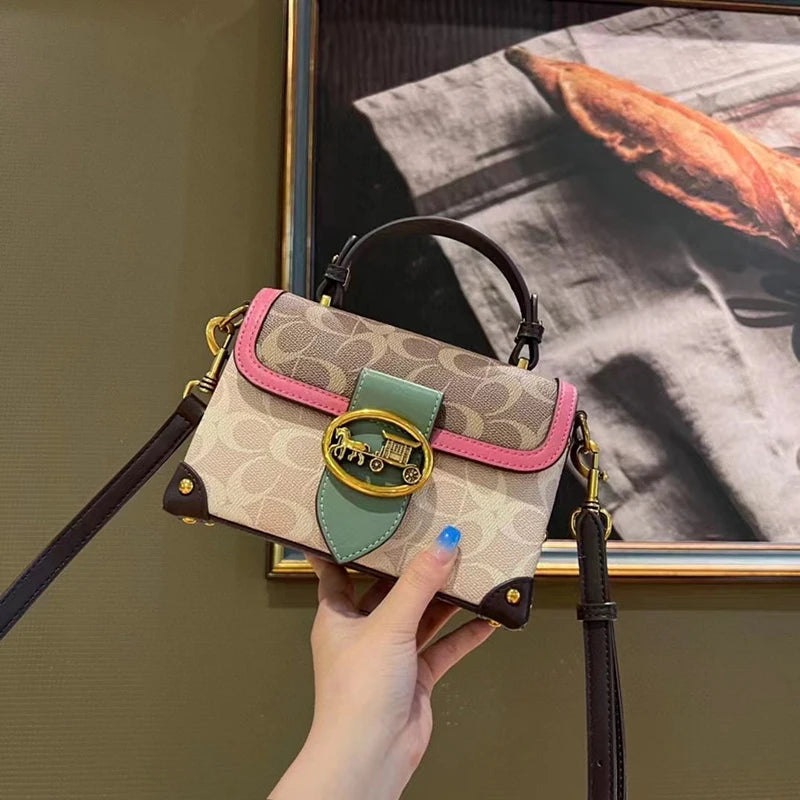 Brand premium women's bag graffiti box small square bag 2024 new autumn and winter designer handbag single shoulder crossbody ba