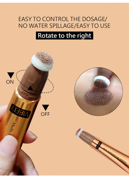 VIBELY High-gloss Concealer and Contouring Stick, brightening, three-dimensional, slimming face, Shadow Blush, multi-functional