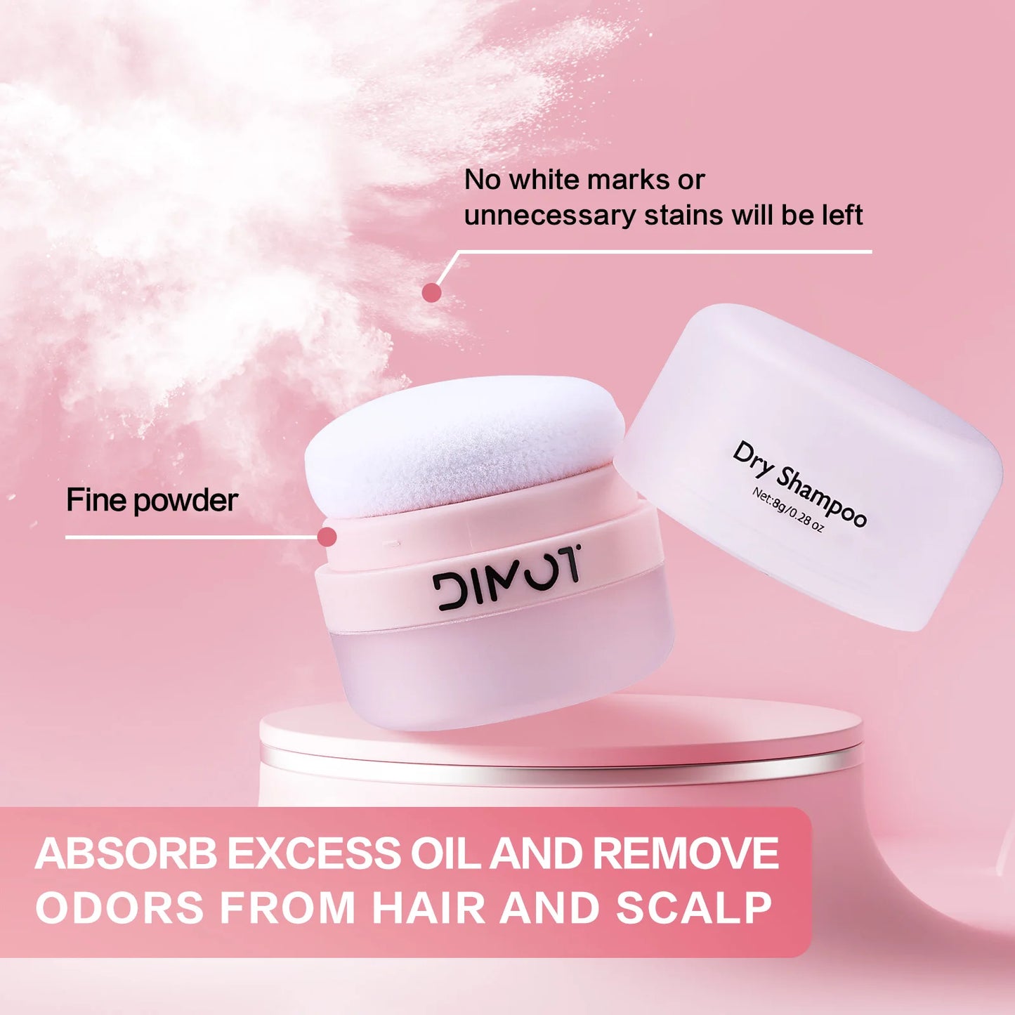 DIMOT 8g Natural Dry Shampoo Powder Instant Oil Absorbing Hair Fluffy Spray Travel Size Suitable for Busy Lifestyle | All Hairs