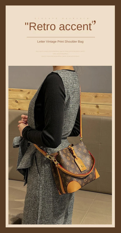 Light luxury brand handbag 2024 new autumn and winter high-end fashion designer bucket bag, single shoulder crossbody bag