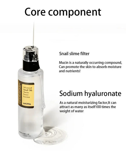 Snail Mucin 96% Skin Care Facial Essence Fading Fine Lines Repair Essence Firming Facial Snail Brightening Anti-Aging 100ml
