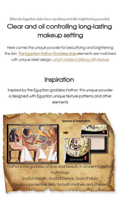 Egyptian style powder for long time oil control concealer, white, makeup free, waterproof and moisturizing