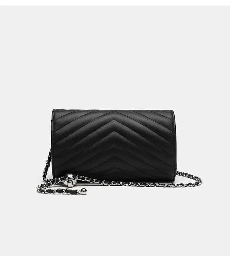 2024 New Luxury Fashionable Genuine Leather Chain Shoulder Bag Envelope Style Lightweight Women's Small Bag Soft Texture