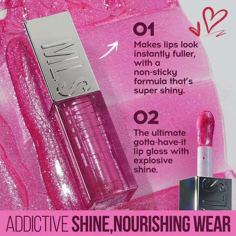 MLSMILE Women's Lipstick 6 Color Flash Lip Glaze Large Brush Head Design Moisten Lip Gloss 2025 New C48C03