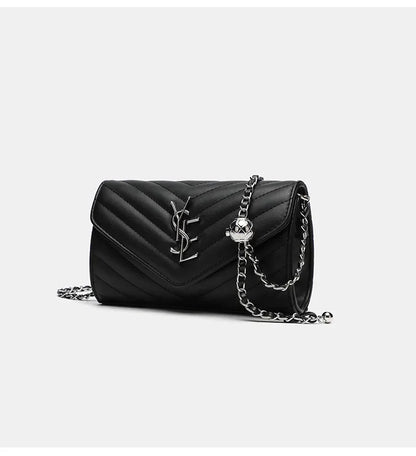 2024 New Luxury Fashionable Genuine Leather Chain Shoulder Bag Envelope Style Lightweight Women's Small Bag Soft Texture