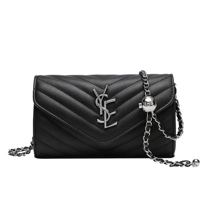 2024 New Luxury Fashionable Genuine Leather Chain Shoulder Bag Envelope Style Lightweight Women's Small Bag Soft Texture