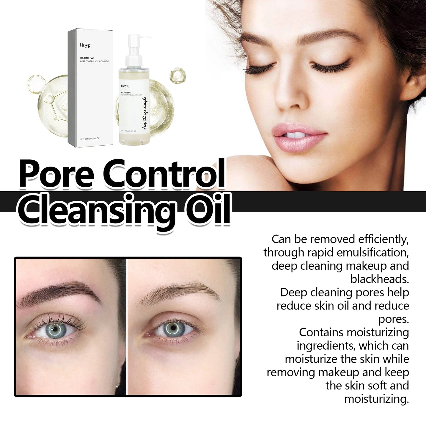 Pore-Control Cleansing Oil: Removes Makeup Gently, Cleans Pores, and Nourishes Skin