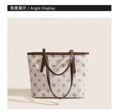 Popular and Versatile Leather Tote Bag with Large Capacity for Women 2024 New Fashion and Classic Computer Shoulder Handbag