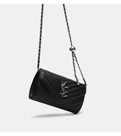 2024 New Luxury Fashionable Genuine Leather Chain Shoulder Bag Envelope Style Lightweight Women's Small Bag Soft Texture