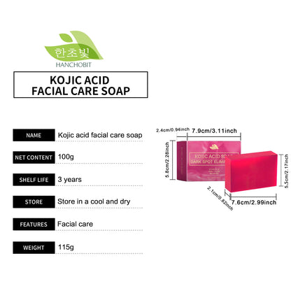 Hanchobit Kojic Acid Dark Spot Remover Soap Remove Acne Refreshing Lighten Skin Brightening Turmeric Facial Cleansing Soap 100g
