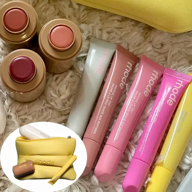 Popular Fashion Lip Gloss Lipstick Long Lasting Moisturizing Hydrating Ribbon Waterproof Powder Blusher Stick Girl Makeup