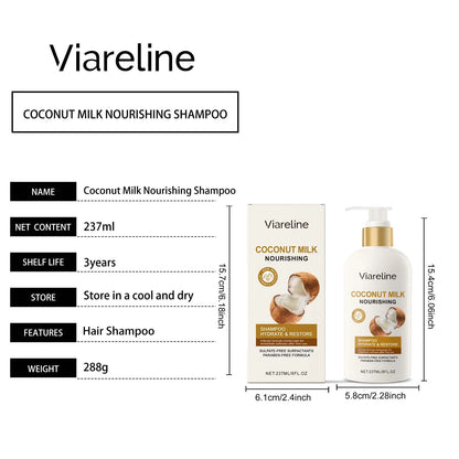 Coconut Milk Shampoo Gently Clean Hair Remove Dandruff Control Oil Reduce Hair Loss Stabilize Hair Roots Smooth Fluffy Shampoo