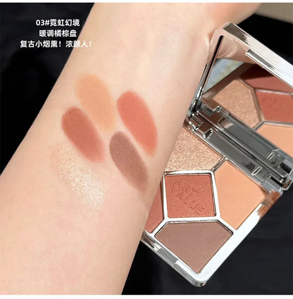 Eyeshadow Palette Blush Highlight Makeup Pearly Highgloss Shimmer Pink Brown Earth Color Fine Sequins Eye Shadow