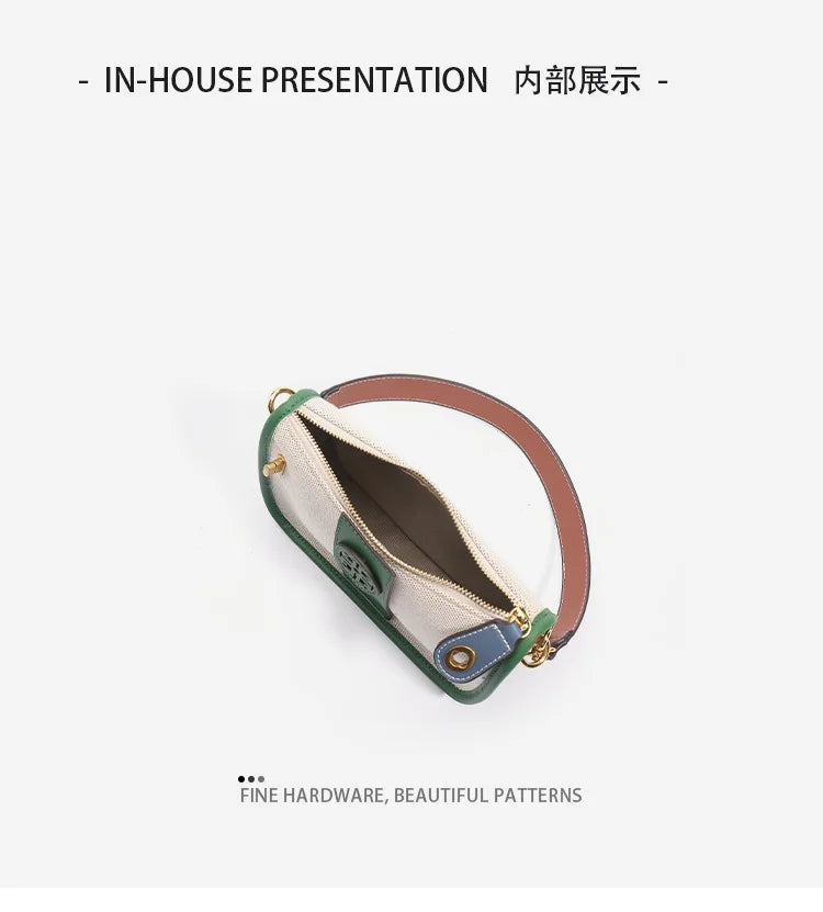 TB 2024 New Fashion Casual Armpit Bag Light Luxury Trendy Canvas Messenger BagShoulder Bag Womens Handbag