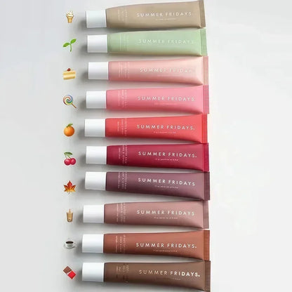 Fashion Summer Fridays Cherry Pink Sugar Vanilla  Lip Balm Moisturizing Lipstick Set Soft Tube Mirror Lip Gloss Lip Makeup Care