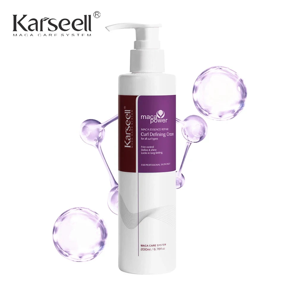 Original Karseell Volume Shampoo and Conditioner Argan Oil Moisturizing Smooth Leave in Cream Curl Defining Cream Hair Care Set