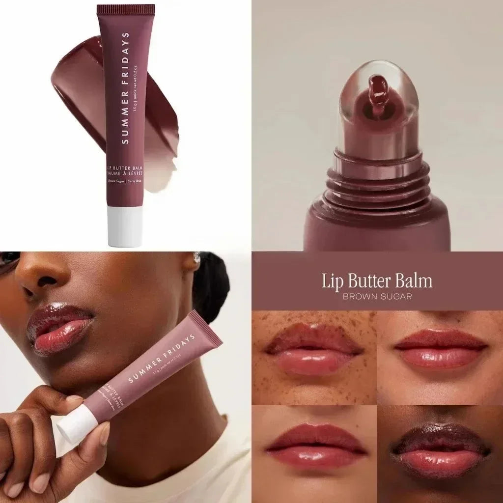 Fashion Summer Fridays Cherry Pink Sugar Vanilla  Lip Balm Moisturizing Lipstick Set Soft Tube Mirror Lip Gloss Lip Makeup Care