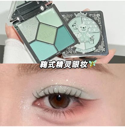 Eyeshadow Palette Blush Highlight Makeup Pearly Highgloss Shimmer Pink Brown Earth Color Fine Sequins Eye Shadow